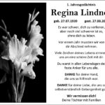 Jahresgedenken Regina Lindner