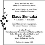 Traueranzeige Klaus Slenczka