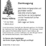 Danksagung Heinz Höhna