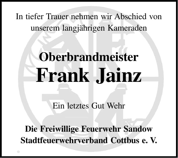 Nachruf Frank Jainz