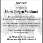 Nachruf Hans-Jürgen Volkland