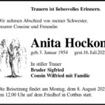 Traueranzeige Anita Hockon