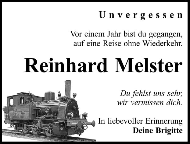Jahresgedenken Reinhard Melster