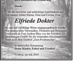 Danksagung Elfriede Dokter