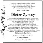 Danksagung Dieter Zymny