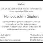 Nachruf Hans-Joachim Göpfert