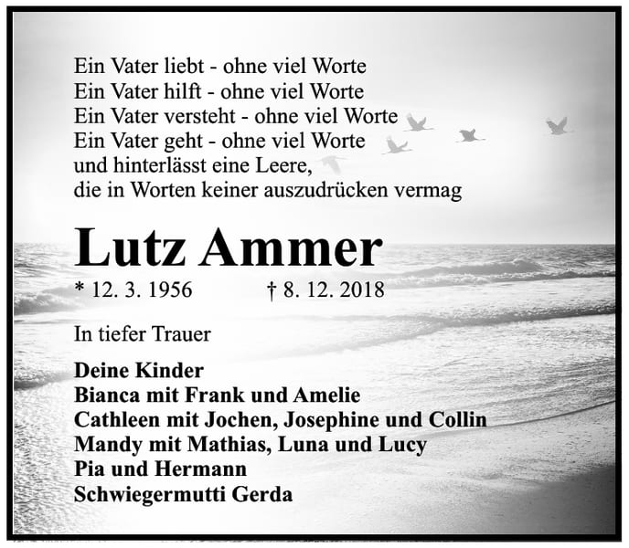 Traueranzeige Lutz Ammer