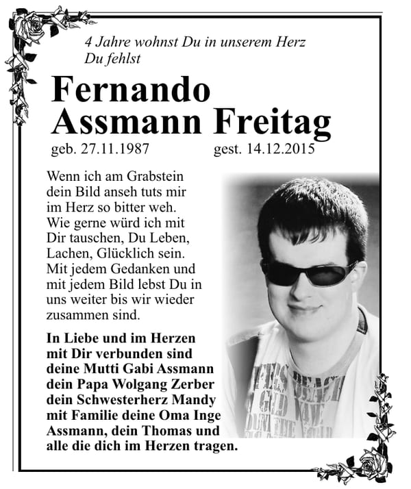 Nachruf Fernando Assmann Freitag