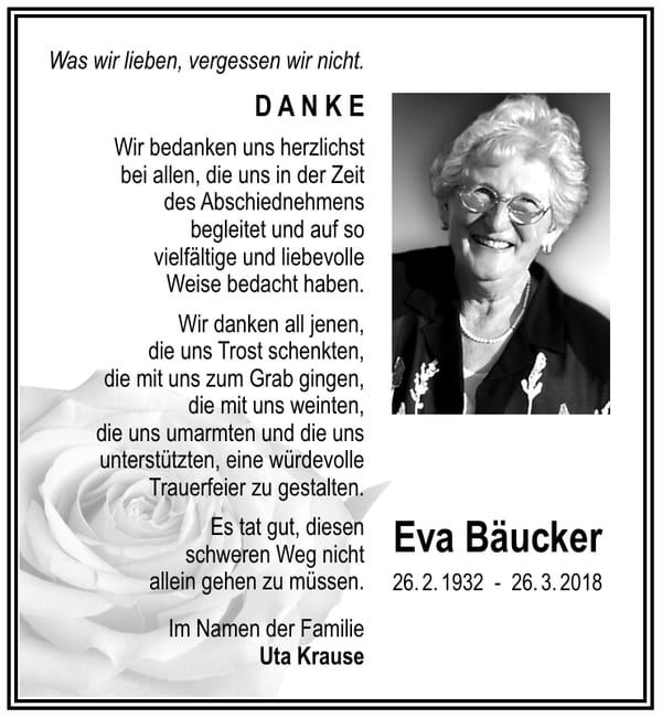 Danksagung Eva Bäucker