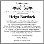 Danksagung Helga Bartlack