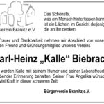 Nachruf Karl-Heinz „Kalle“ Biebrach