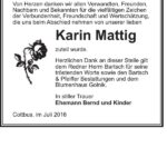 Danksagung Karin Mattig