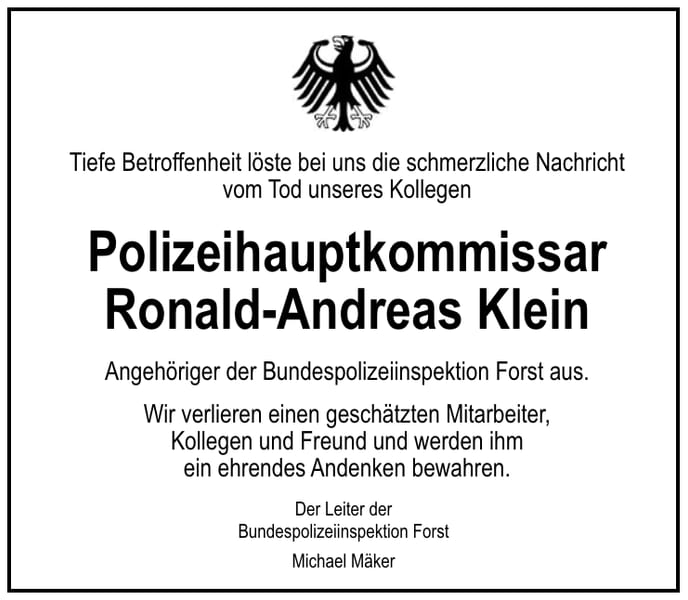 Traueranzeige Ronald-Andreas Klein