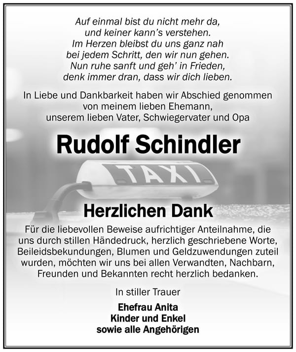 Danksagung Rudolf Schindler
