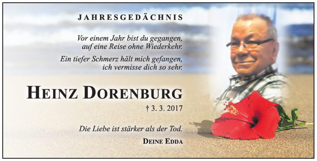 Jahresgedenken Heinz Dorenburg