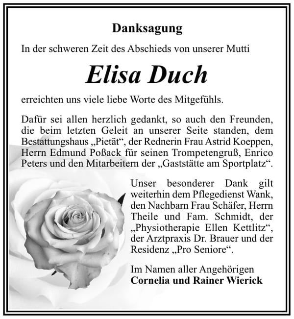 Danksagung Elisa Duch