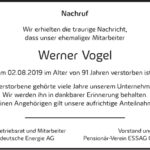 Nachruf Werner Vogel