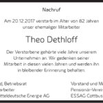Nachruf Theo Dethloff