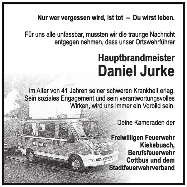 Nachruf Daniel Jurke