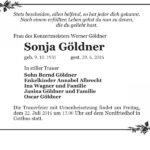 Traueranzeige Sonja Göldner
