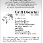 Traueranzeige Gritt Dörschel