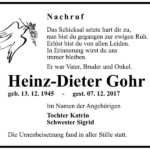 Nachruf Heinz-Dieter Gohr