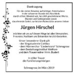 Traueranzeige Jürgen Hirschel
