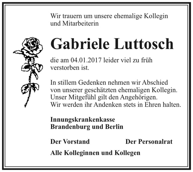 Nachruf Gabriele Luttosch