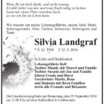 Traueranzeige Silvia Landgraf