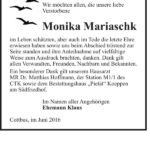 Danksagung Monika Mariaschk
