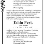 Danksagung Edda Perk, geb. Skropke