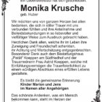 Danksagung Monika Krusche