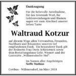 Danksagung Waltraud Kotzur