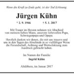 Danksagung Jürgen Kühn