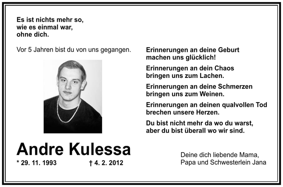 Jahresgedenken Andre Kulessa