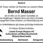 Traueranzeige Bernd Masser