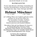 Danksagung Helmut Müschner