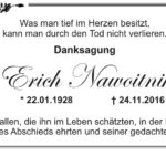 Danksagung Erich Nawoitnik