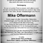 Danksagung Mike Offermann