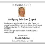 Traueranzeige Wolfgang Schröder (Lupo)