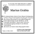 Traueranzeige Marius Grabia