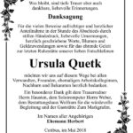 Danksagung Ursula Quetk