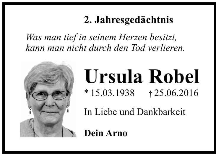 Jahresgedenken Ursula Robel