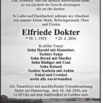 Traueranzeige Elfriede Dokter