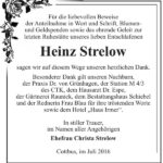 Danksagung Heinz Strelow