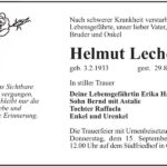 Traueranzeige Helmut Lechelt