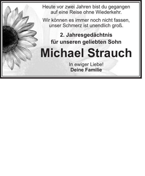 Jahresgedenken Michael Strauch