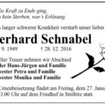 Traueranzeige Gerhard Schnabel