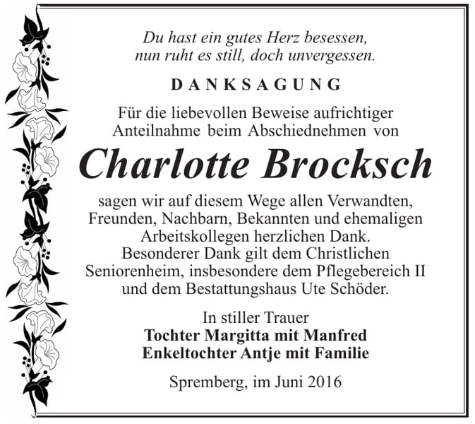 Danksagung Charlotte Brocksch