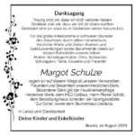 Traueranzeige Margot Schulze